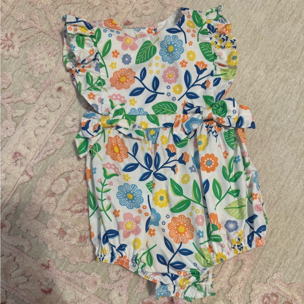 Floral Spring Romper with hat